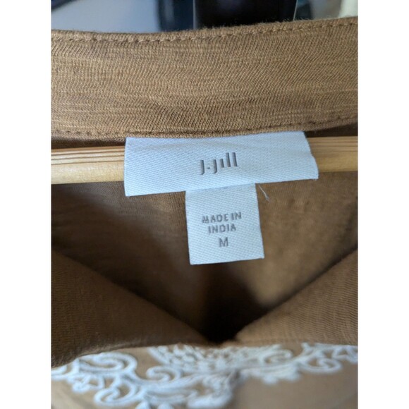 J.Jill A-line Embroidered V-Neck Brown Tank Top M - Picture 5 of 5